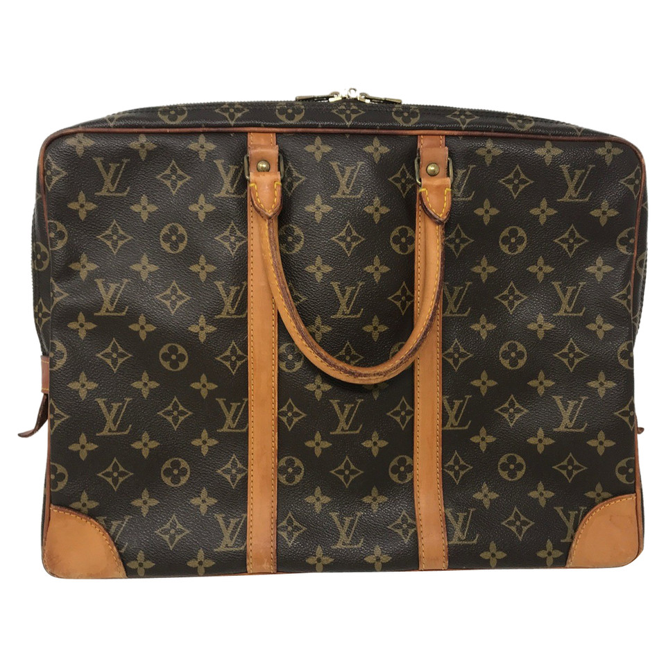 Louis Vuitton Porte Documents Voyage Cotton in Brown