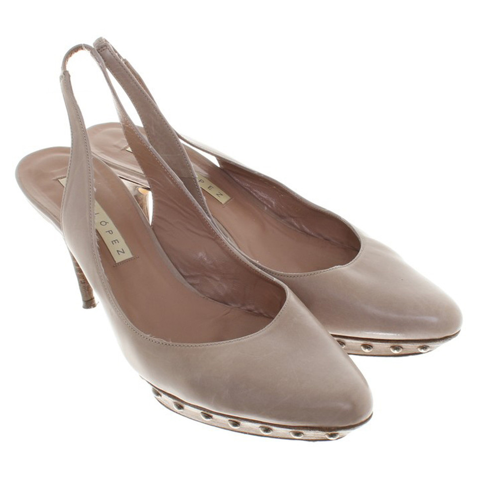 Pura Lopez Sling-Pumps in Taupe