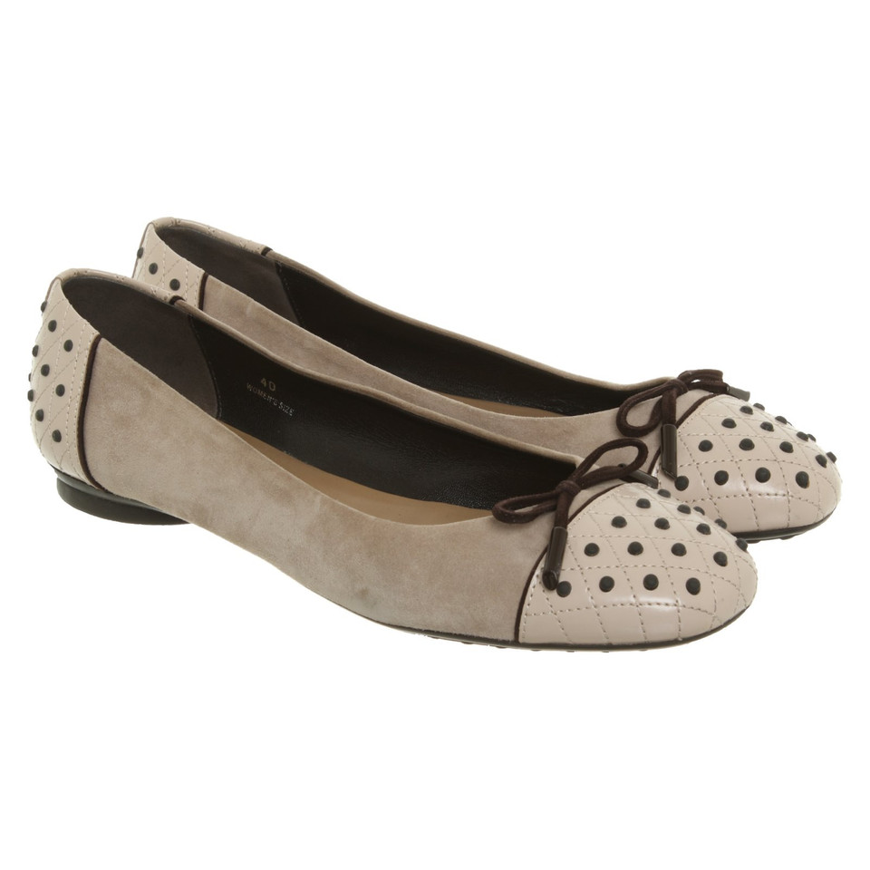 Tod's Slippers/Ballerinas Leather in Taupe