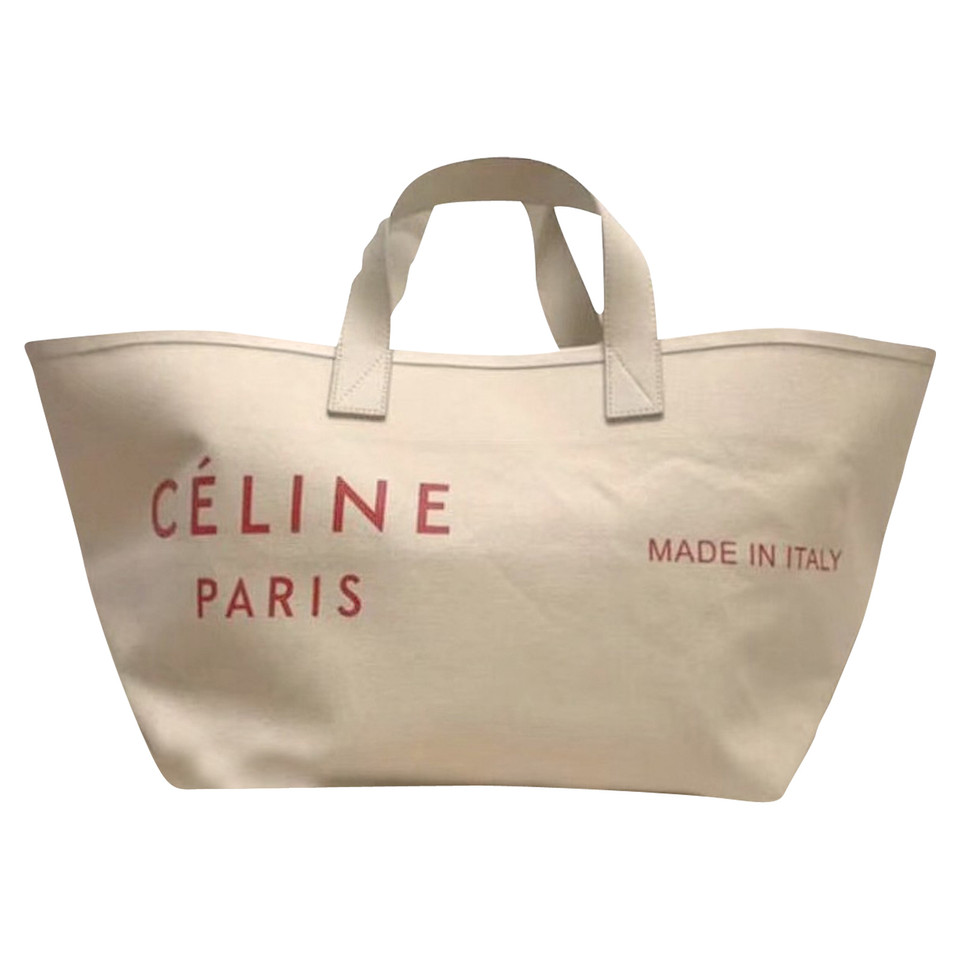 Céline Sac fourre-tout en Toile en Crème