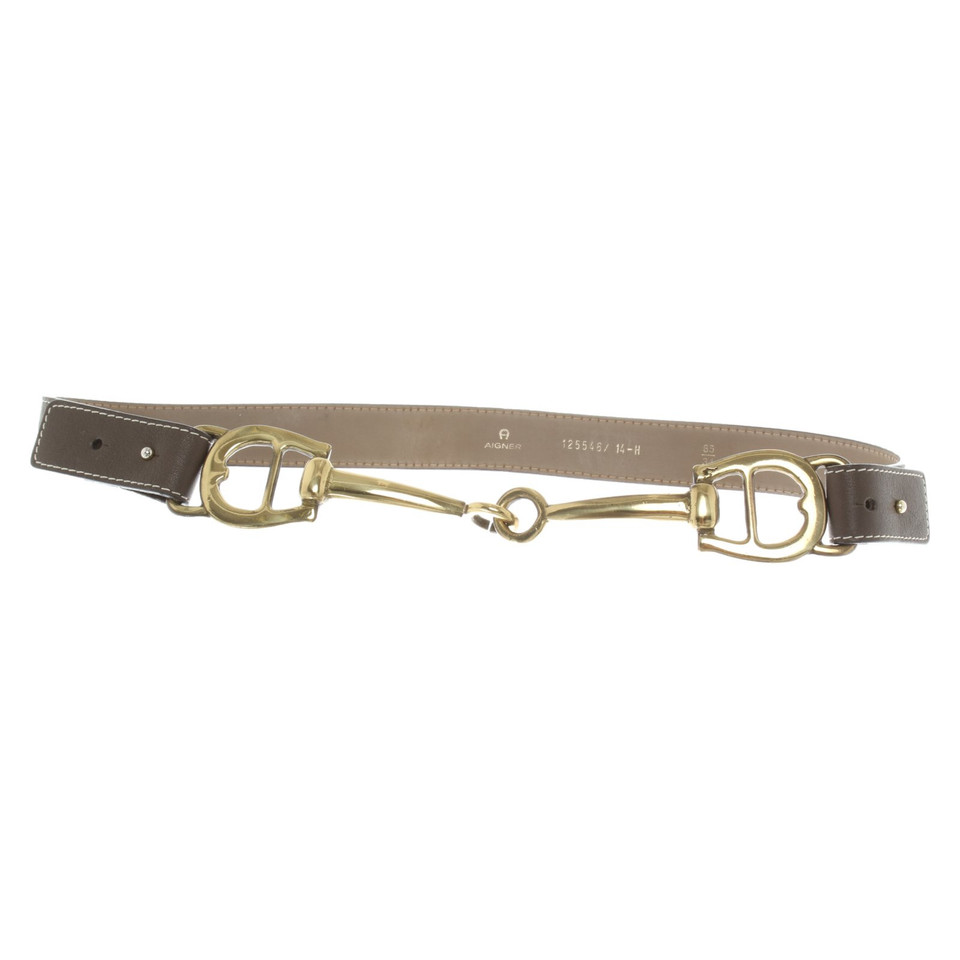 Aigner Ceinture en Cuir en Marron