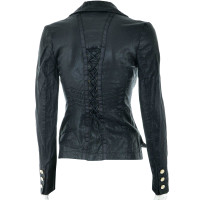 Roberto Cavalli Jacket/Coat Linen in Black