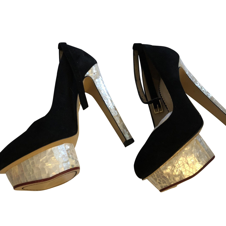Charlotte Olympia Chaussures noires en daim