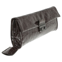 Jil Sander clutch met reptiel embossing