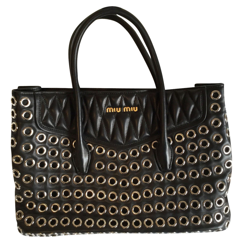 Miu Miu Schwarze Lederhandtasche