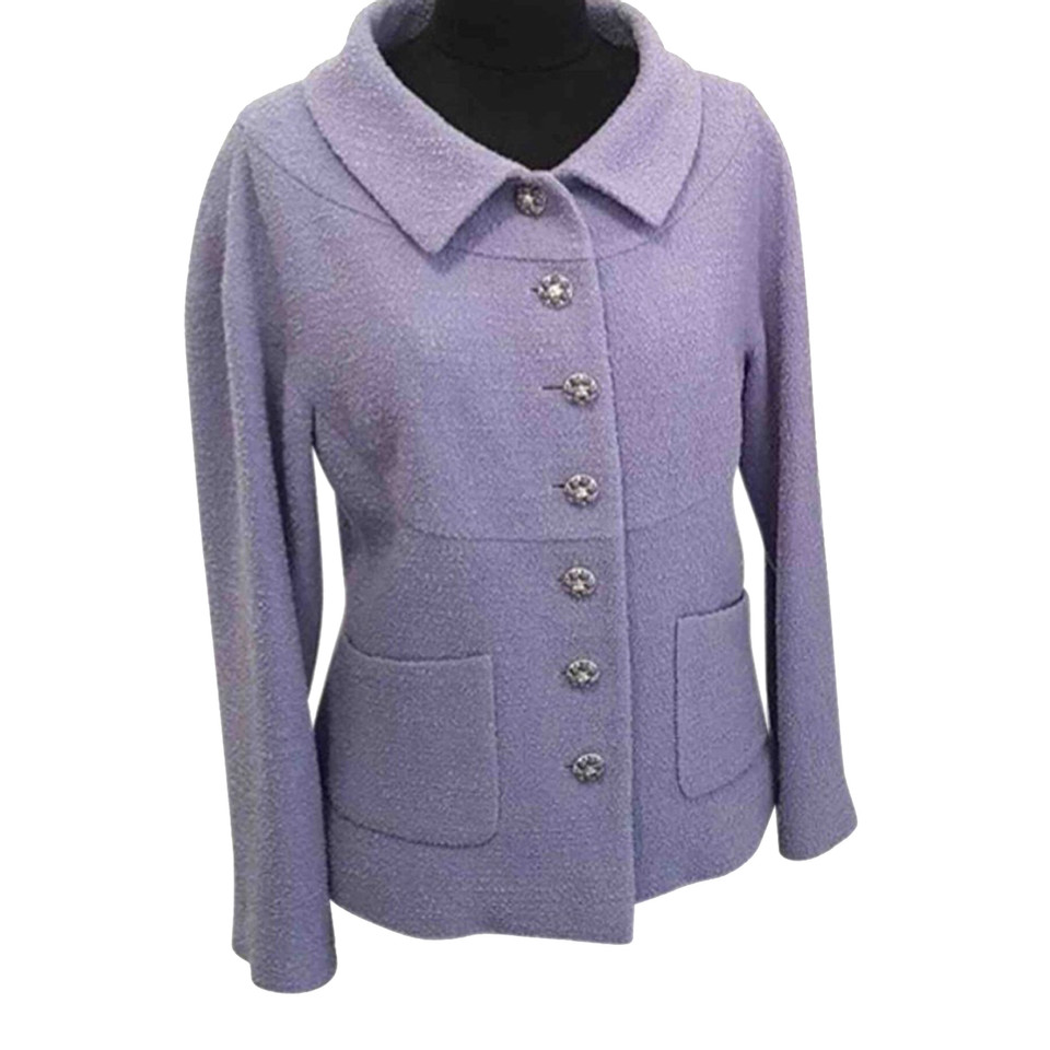 Chanel Jacke/Mantel aus Wolle in Violett