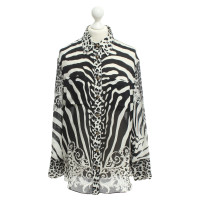 Balmain blouse en soie avec imprimé animal