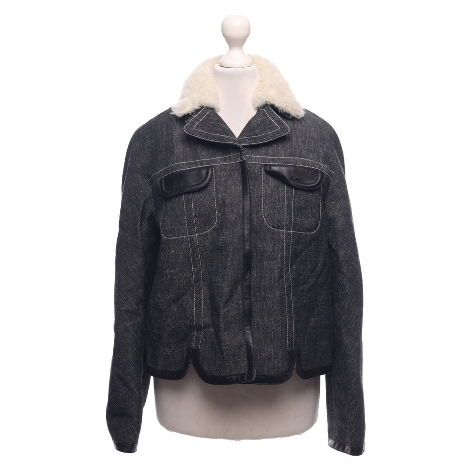 Longchamp Jacket/Coat Cotton in Grey