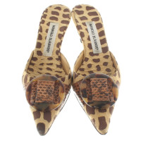 Manolo Blahnik Sandalen mit Leoparden-Muster