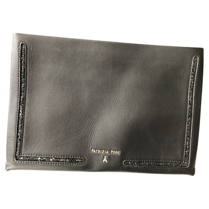 Patrizia Pepe Clutch Bag Leather in Black