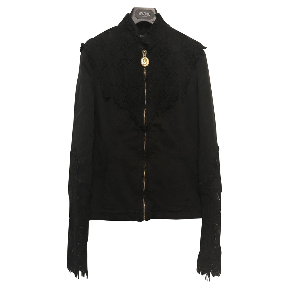 Moschino Jacke/Mantel aus Baumwolle in Schwarz