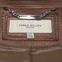 Karen Millen Giacca di pelle marrone