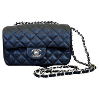 Chanel Classic Flap Bag Mini Rectangle aus Leder in Schwarz