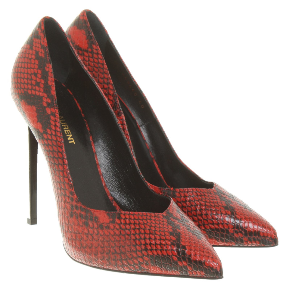 Saint Laurent Pumps/Peeptoes en Cuir en Rouge