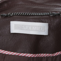 St. Emile Leather blazer in Bordeaux