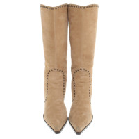 Sergio Rossi Leather boots in beige