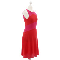 Piu & Piu Bi-colour jurk in roze-rood