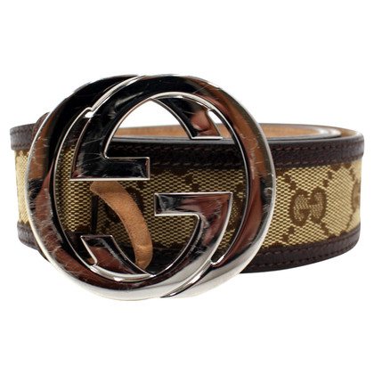 Gucci Belt Canvas in Beige