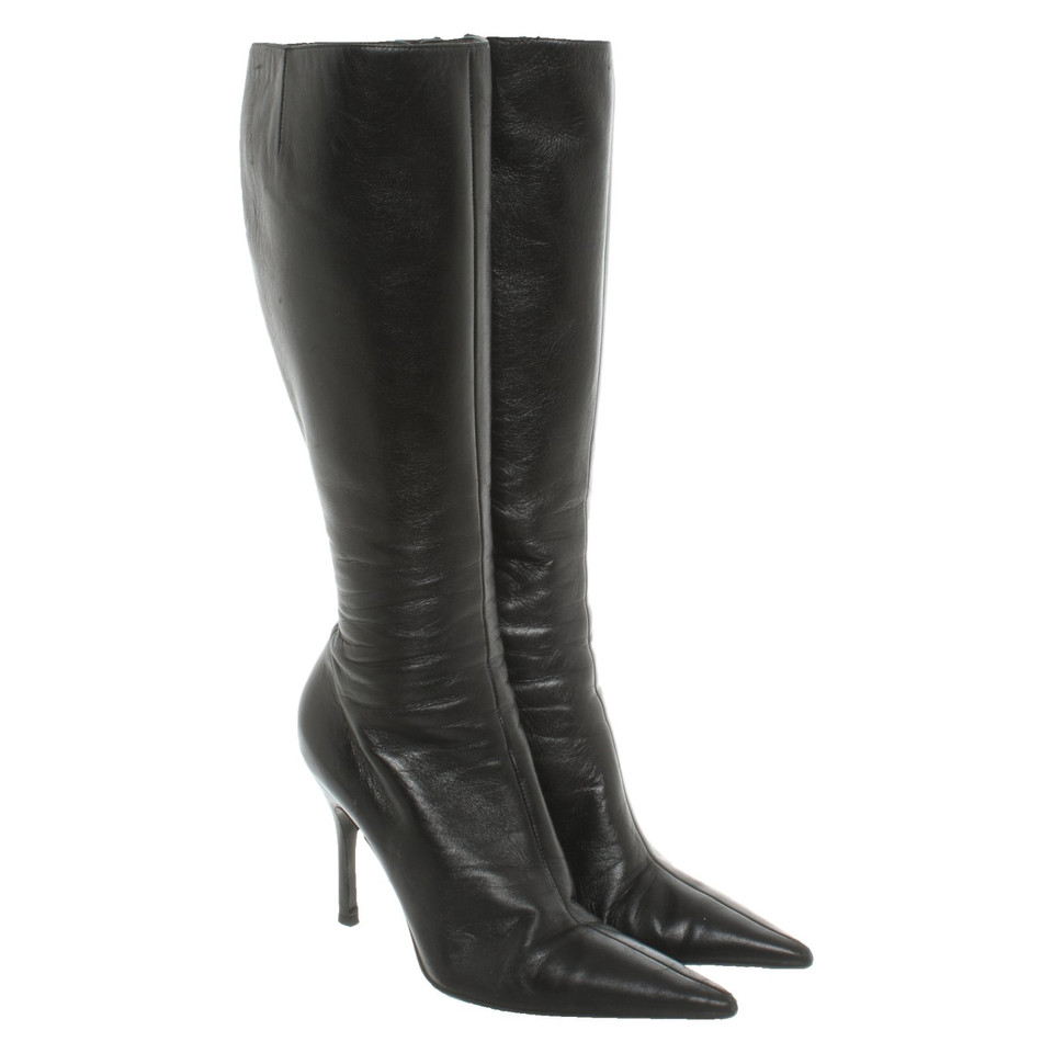 Gina Bottes en Cuir en Noir