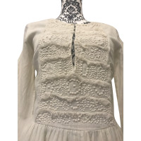 Antik Batik Dress in silk and cotton White