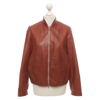 Brunello Cucinelli Jacke/Mantel aus Leder in Braun