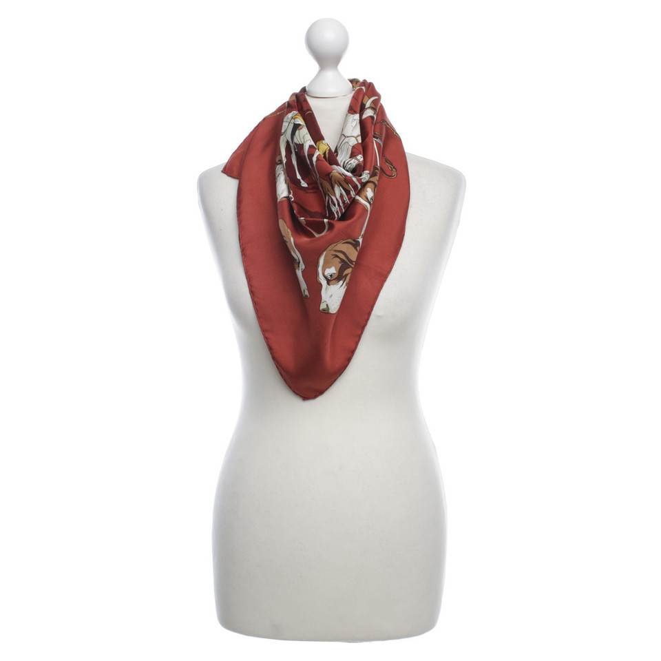 Hermès Zijden sjaal met honden motief
