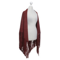 Set Wild leather poncho in Bordeaux