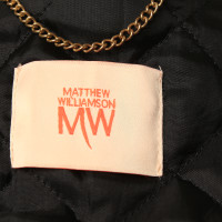 Matthew Williamson Kunst leren jas met breien inzetstukken