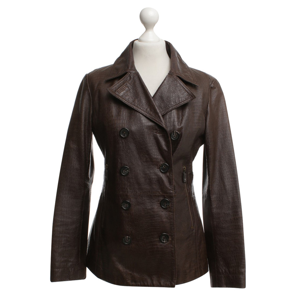 Michael Kors Leather jacket with reptile embossing