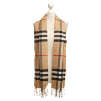 Burberry Checked cashmere scarf in beige