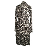 Diane Von Furstenberg Robe en soie gris/noir 