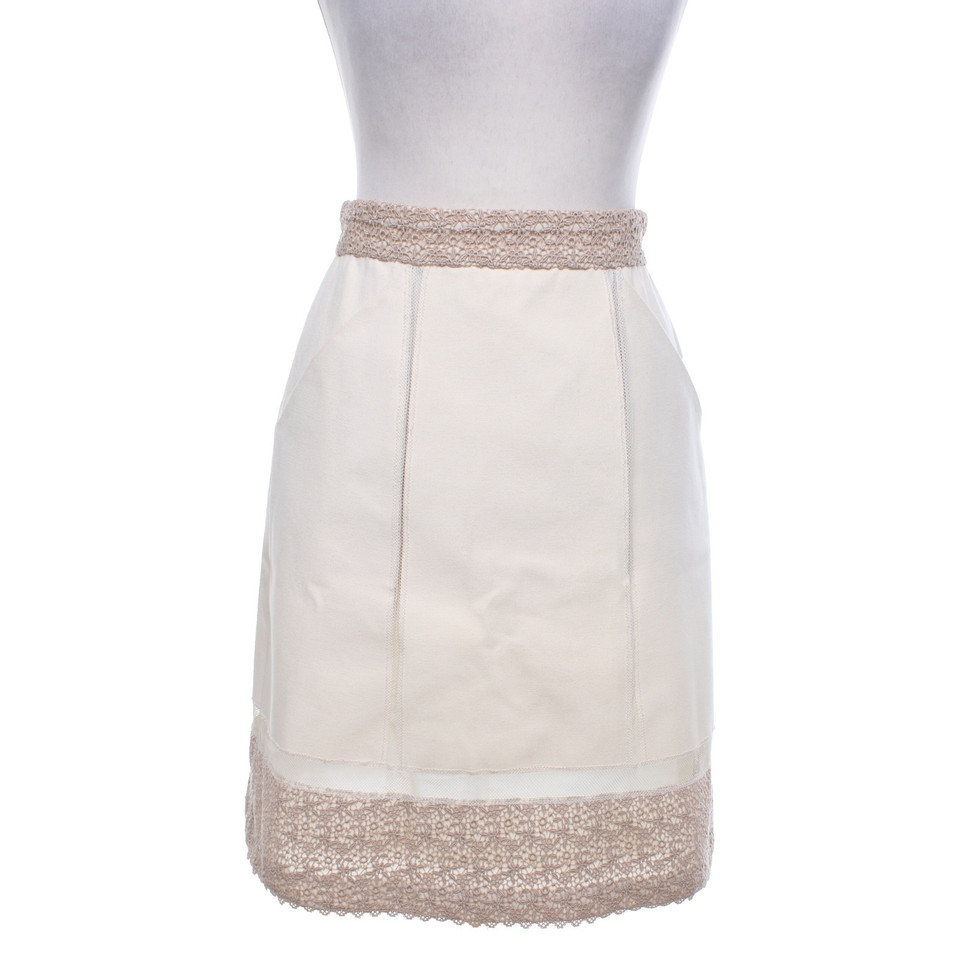 La Perla Cream skirt with hole tip
