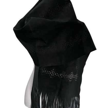 Yves Saint Laurent Schal/Tuch aus Leder in Schwarz