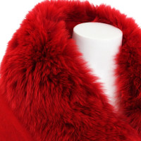 Christian Dior Cashmere cape with fox fur trim