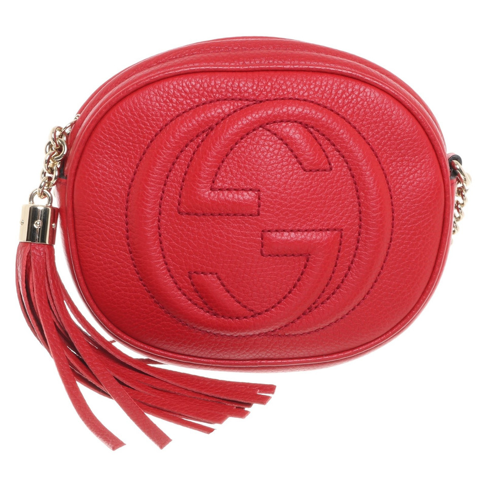 Gucci Soho Mini Chain aus Leder in Rot