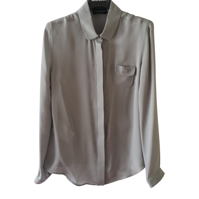 Armani Grijze zijde blouse