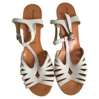 Robert Clergerie Wedges Leather in Cream