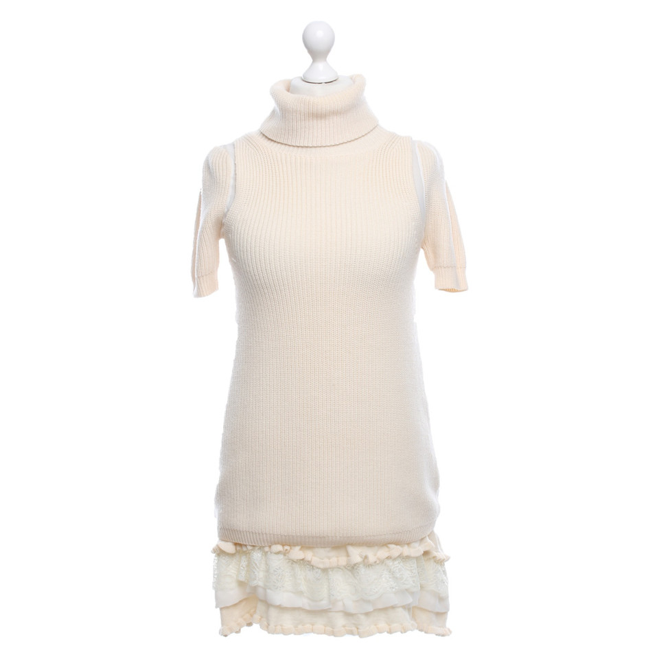 Twin Set Simona Barbieri Dress Wool in Cream