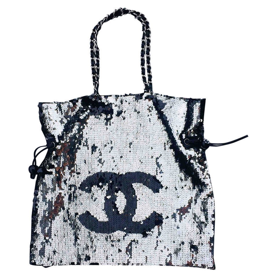 Chanel Handbag Linen in Silvery