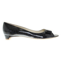 Rupert Sanderson Patent leather peep toes in blue