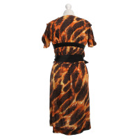 Just Cavalli Wrap Dress in Black / Orange