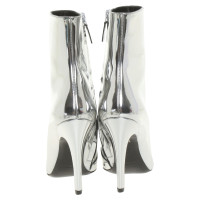 Balenciaga Ankle boots Patent leather in Silvery