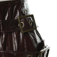 Christian Dior Jupe en cuir marron