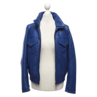 Bikkembergs Jacke/Mantel aus Leder in Blau