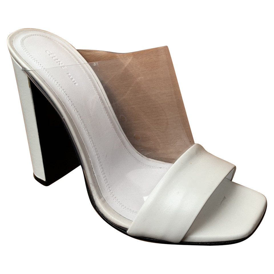 Céline Pumps/Peeptoes Leather in White