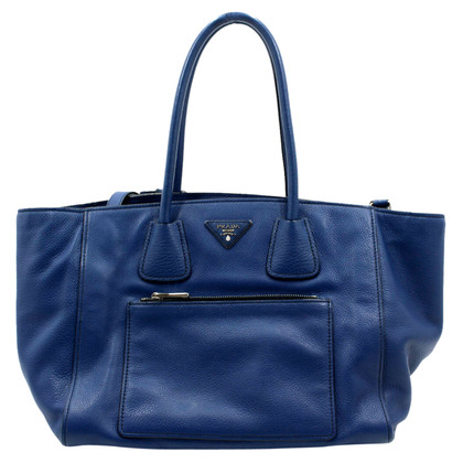 Prada Shopper Leather in Blue