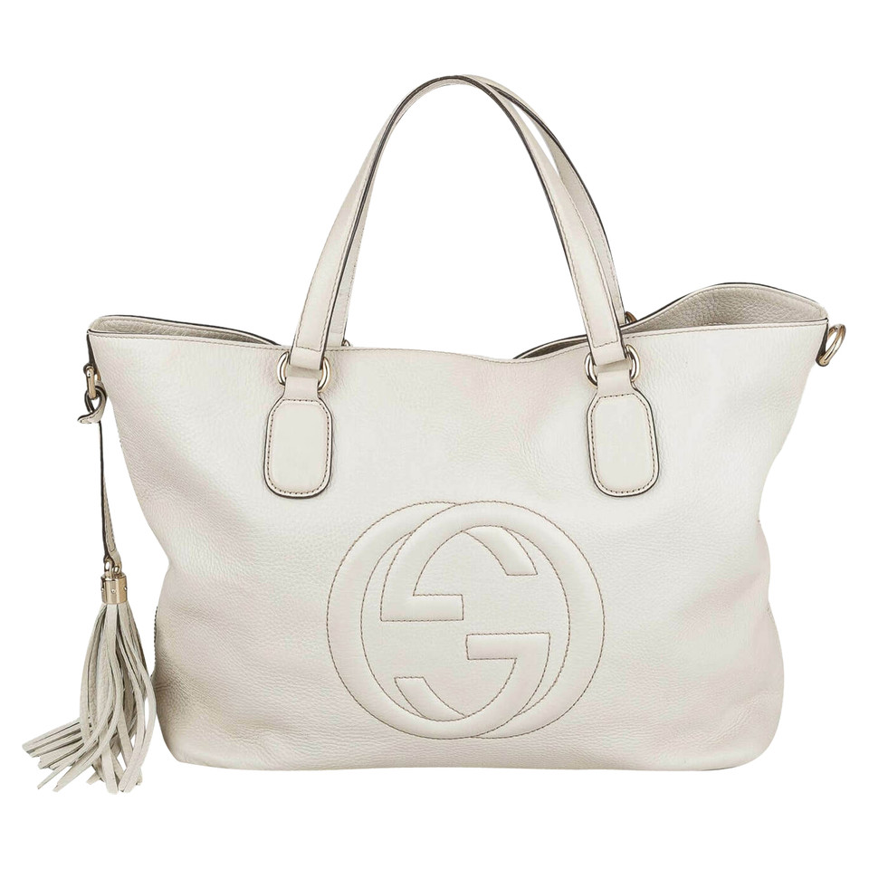 Gucci Soho Tote Bag en Cuir en Blanc