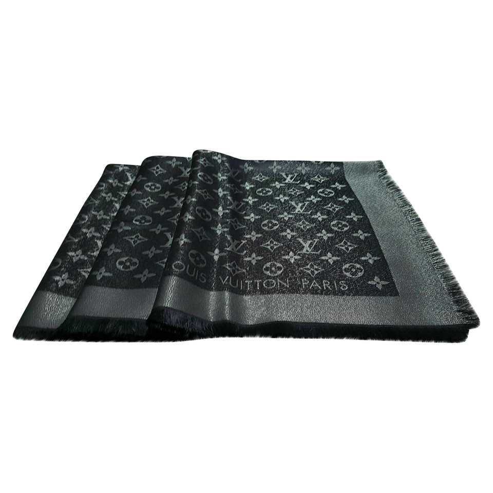 Louis Vuitton Monogram Shine Tuch aus Seide in Schwarz