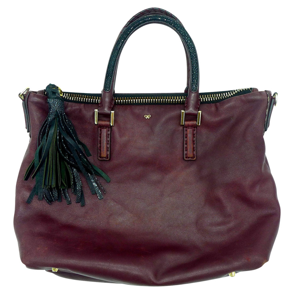Anya Hindmarch Tote bag Leather in Bordeaux