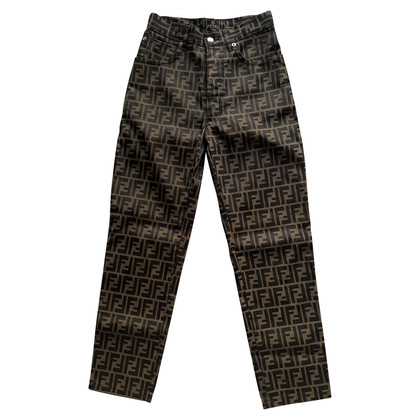 Fendi Trousers Canvas in Brown